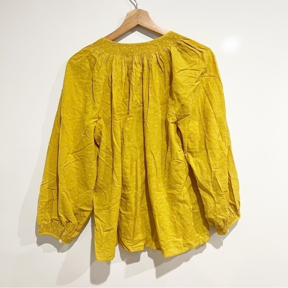 Madewell Floral Embroidered Smocked-Neck Raglan Top - Picture 6 of 13